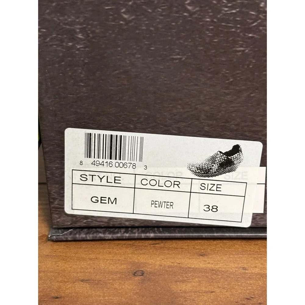 Bernie Mev Gem Pewter Woven Metallic Wedge Sneakers EU 38 US 7.5-8